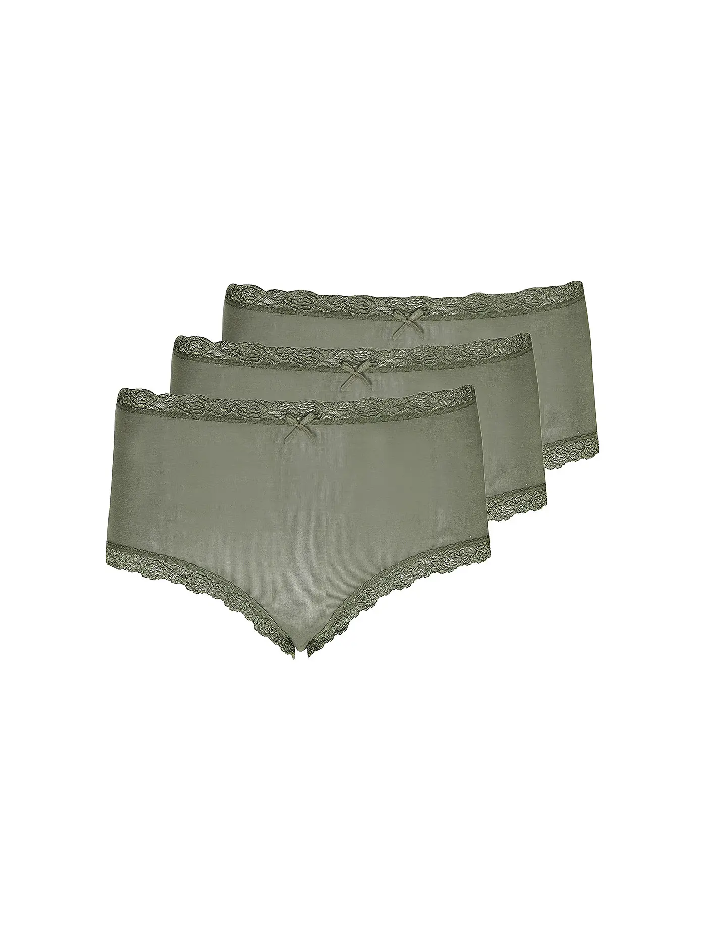 NINA VON C | Taillenslip 3er-Pkg. schwarz | olive